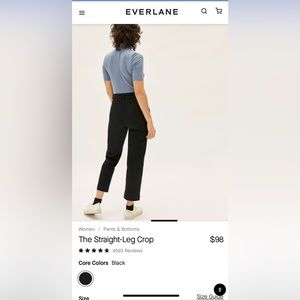 Like new Everlane crop pants size 2, black